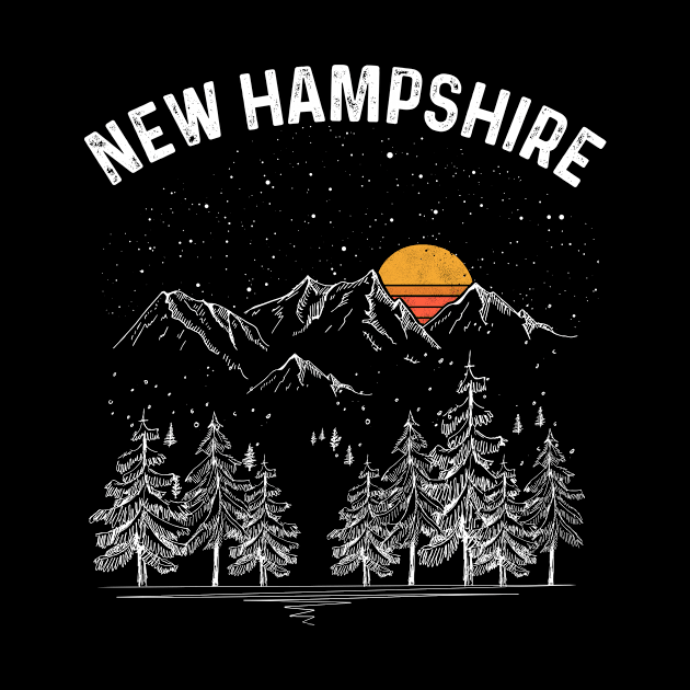 Vintage Retro New Hampshire State by DanYoungOfficial