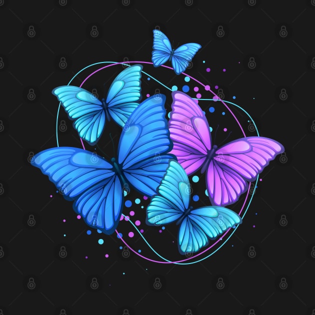 Bright Flying Butterflies by Koala Tees