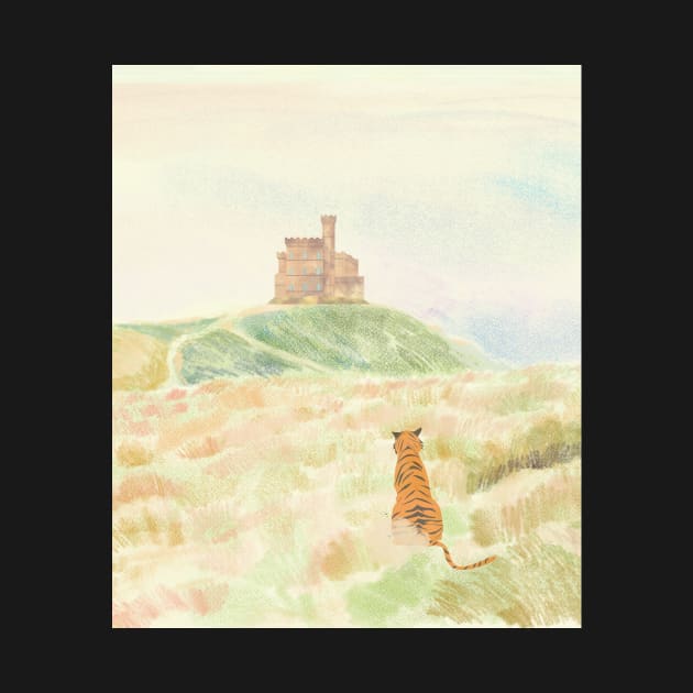 Tiger and castle by SkyisBright