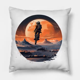 Biker on mars Pillow