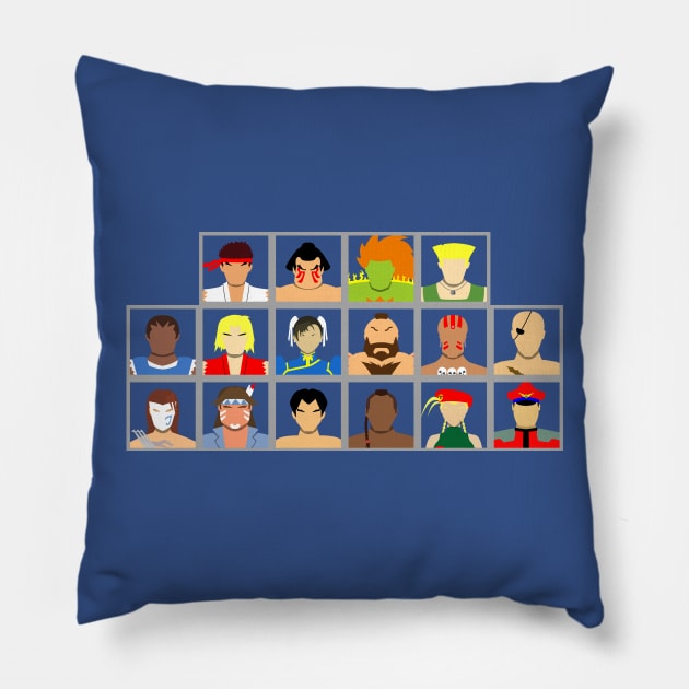 Select Your Character-Street Fighter 2: The New Challengers Pillow by MagicFlounder