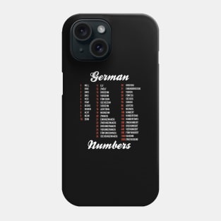 German Numbers - German Language Cheatsheet Phone Case