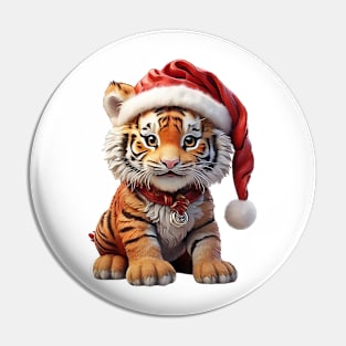 Cute Baby Tiger Santa Pin