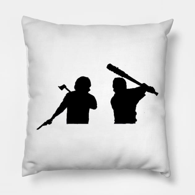 Negan and Rick Grimes Pillow by MoreArt15