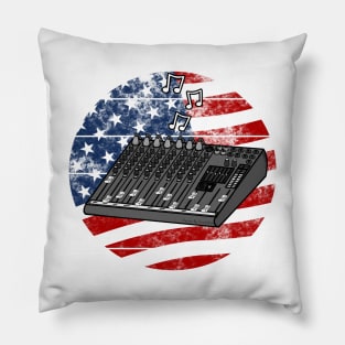 Sound Engineer USA Flag Musician 4th July Pillow