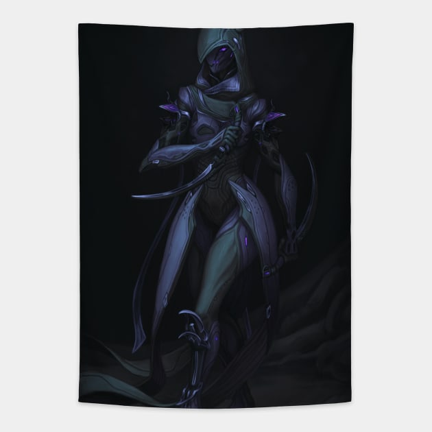 Purple Wisp, Warframe Tapestry by Cleo Naturin