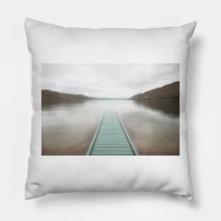 Blue Dock Peaceful Lake Pillow