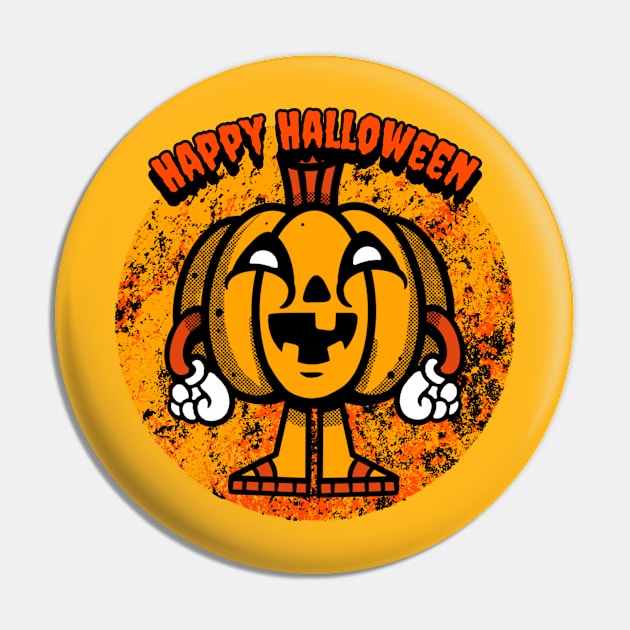 Happy Halloween Mr. Pumpkin Graphic Pin by CTJFDesigns