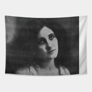 Woman in black and white portrait european vintage actress Tapestry