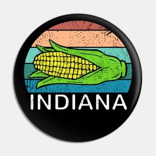 Indiana Hoosier Retro Sunset Corn Pin