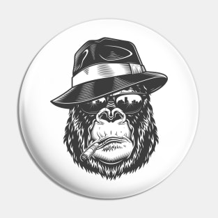 Smoking Gorilla with Hat Pin