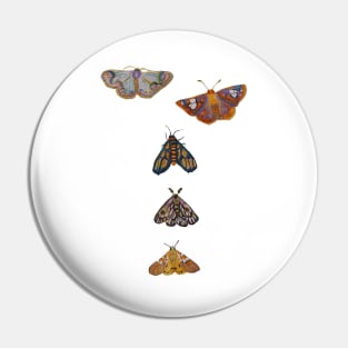 Sigils and Moths Watercolor Pin