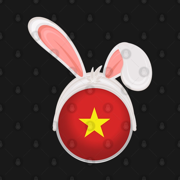 happy easter Vietnam bunny ears flag cute designs by D_designs