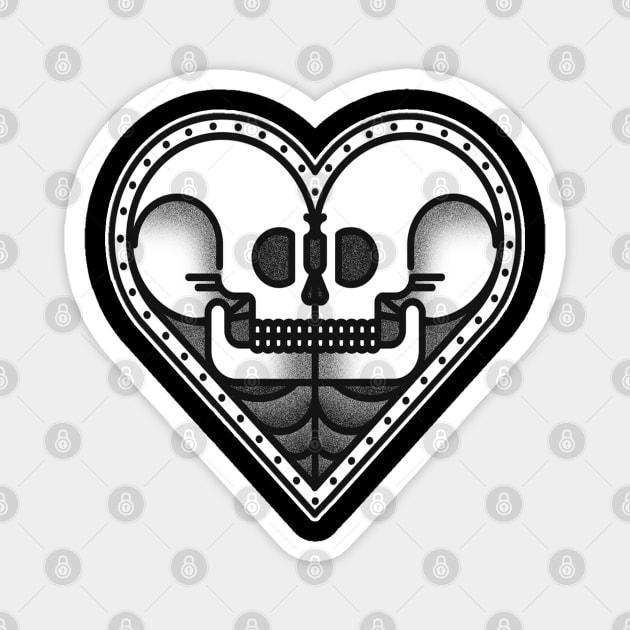 Heart Skulls Tattoo design Magnet by Jahaziel Sandoval