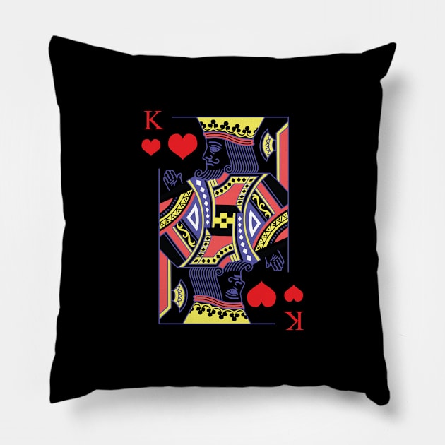 Matching Couple King And Queen Of Hearts Funny Love Pillow by Hasibit