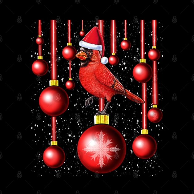 Red Cardinal bird merry Christmas by Artardishop