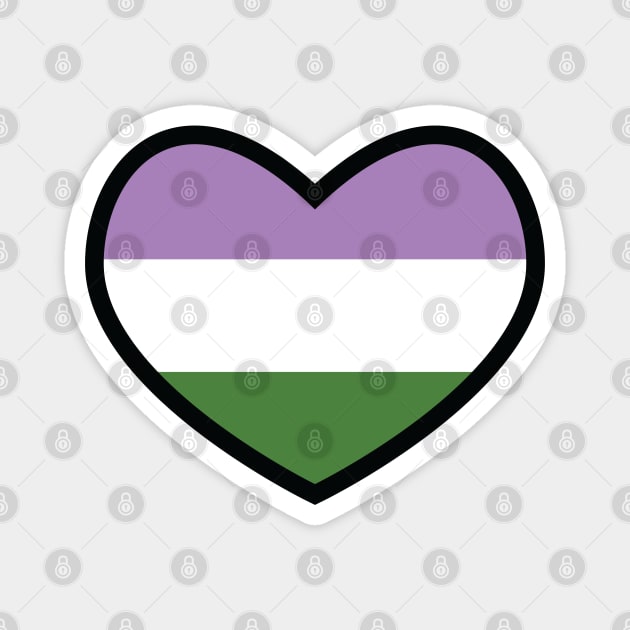 Genderqueer Flag Heart Magnet by deadbeatprince typography