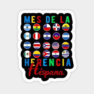 Mes de la Herencia Hispana National Latino Countries Flag Magnet