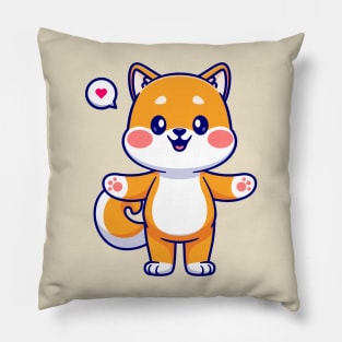 Cute Shiba Inu Dog Hug Cartoon Pillow