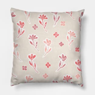 Soft Blooms Peach Palette: Block Print Technique Pillow