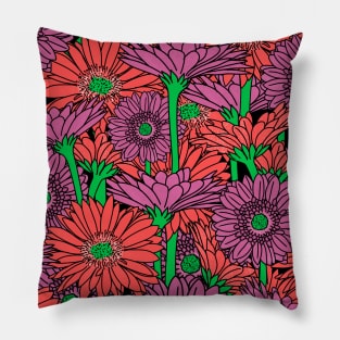 Bright Gerbera Daisies Pillow