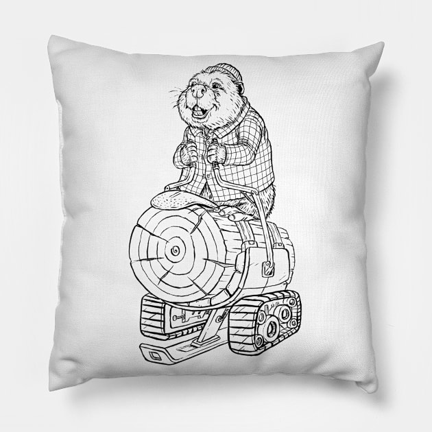 Big Log Hauler Pillow by AJIllustrates