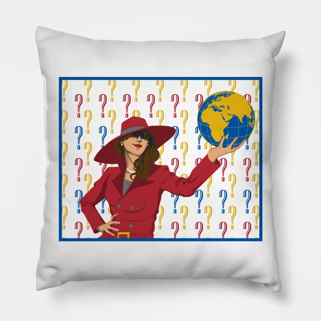 Where in the World... Pillow by Dracophile