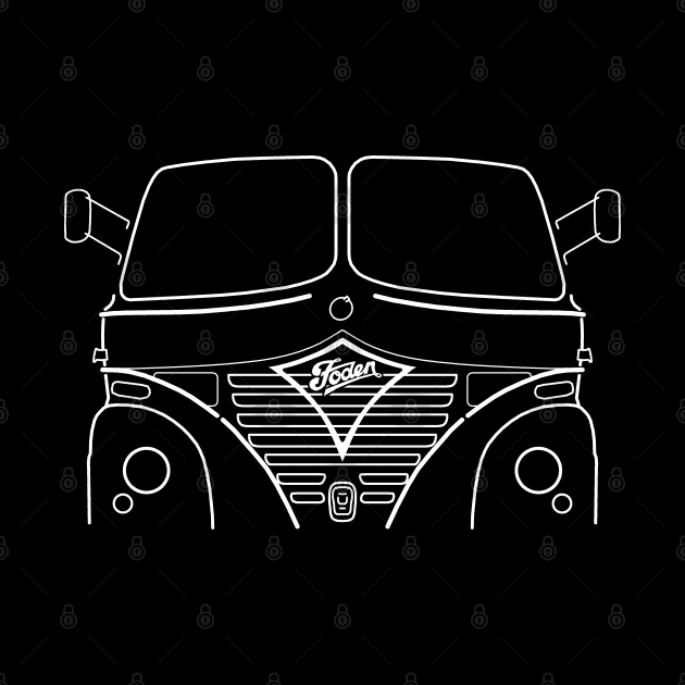 Classic Foden S21 lorry white outline graphic by soitwouldseem