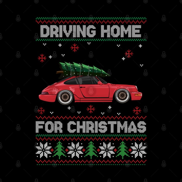 Funny Ugly Sweater - Driving Home For Christmas - 911 Classic Car by Automotive Apparel & Accessoires