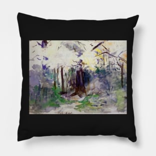 autumn in the bois de boulogne - Berthe Morisot Pillow