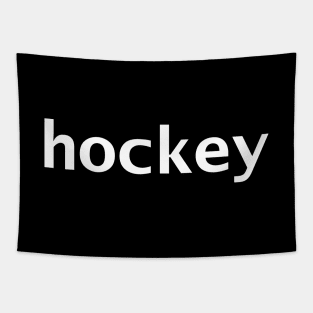 Hockey Minimal Typography White Text Tapestry