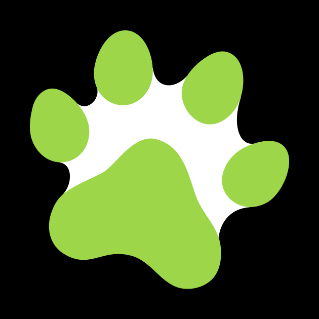 Lime green paw print by Mhea