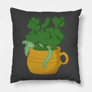 Succulent in Yellow Cup Pillow