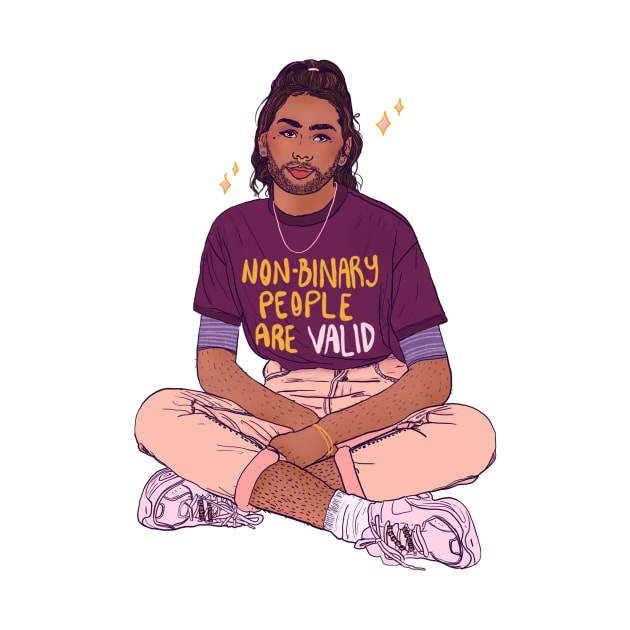 Nonbinary People are Real and Valid by Liberal Jane Illustration