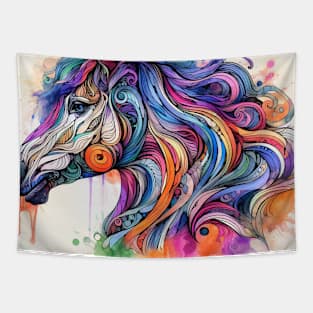 Illustration of a psychedelic horse Tapestry