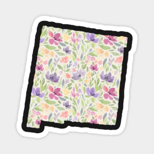 New Mexico Silhouette Florals Magnet