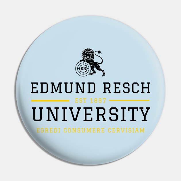 RESCHS UNIVERSITY - black print Pin by Simontology