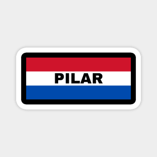 Pilar City in Paraguay Flag Colors Magnet