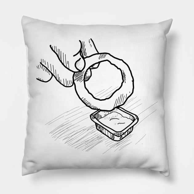 Onion ring and dip Pillow by DopamineDumpster