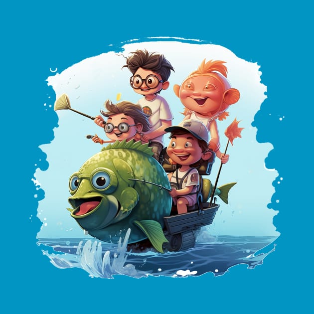 Kids on boat by Nader’s Design