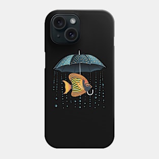 Angelfish Rainy Day With Umbrella Phone Case