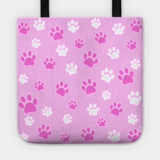 Pink paw prints pattern Tote