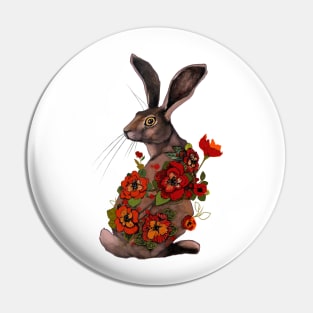 Floral hare Pin