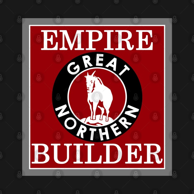 Empire Builder Streamliner Train Drumhead by Railway Tees For All