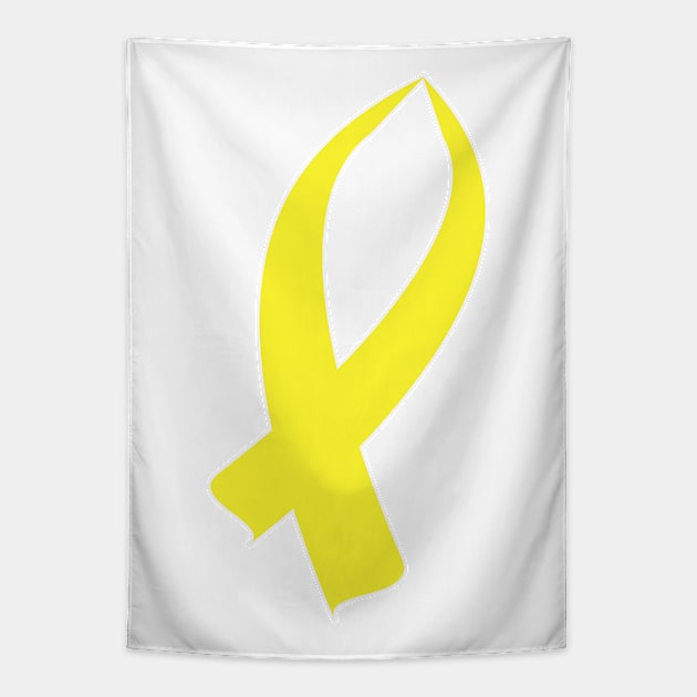 Awareness Ribbon (Yellow) Tapestry by BlakCircleGirl