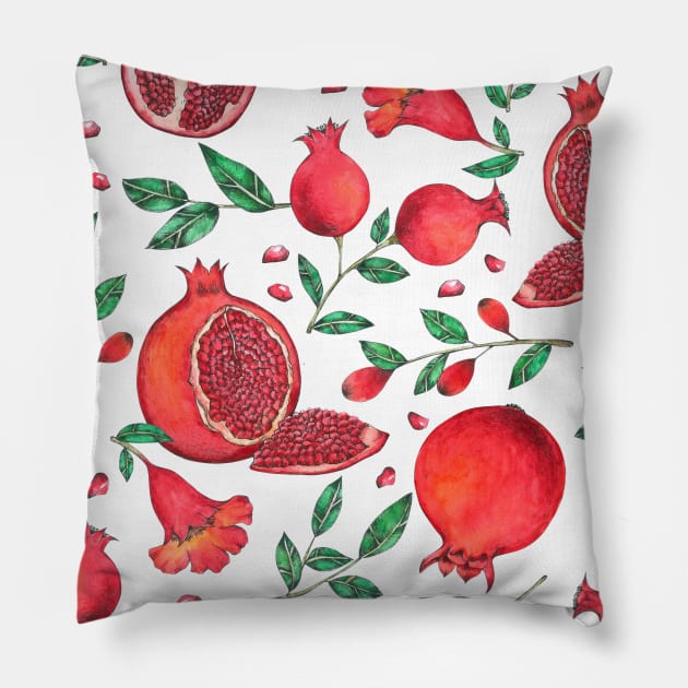 Pomegranate Fruits Pillow by gronly