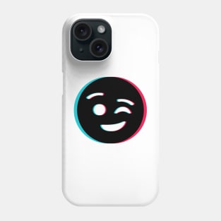 TikTok wink emoji smiley Black Phone Case