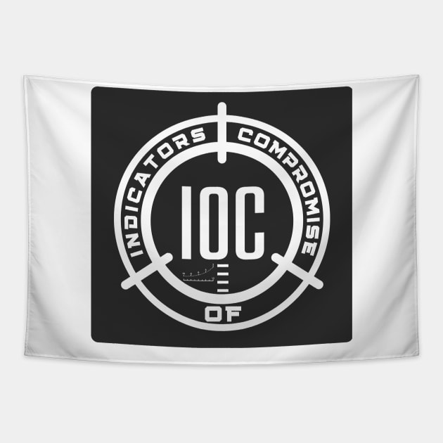 Cybersecurity IOC Indicators of Compromise Scope Sight Black Background Tapestry by FSEstyle