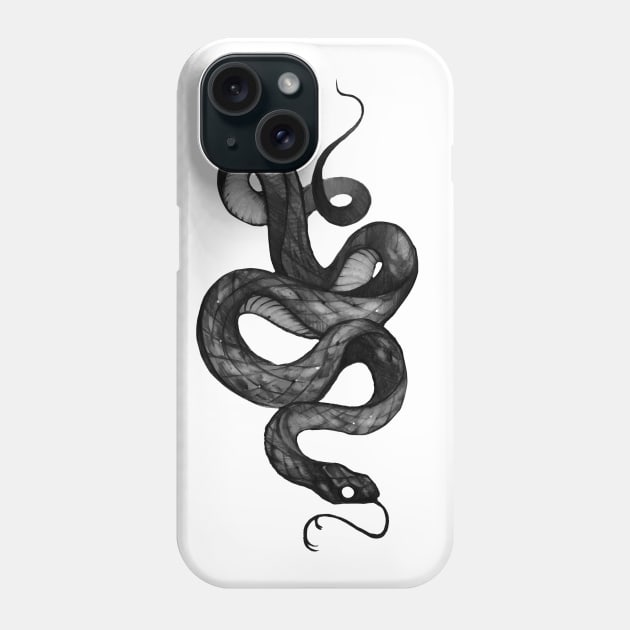 Black Snake Phone Case by Lev K