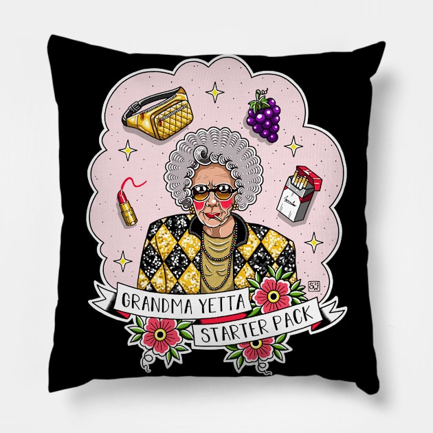 Grandma Yetta The Nanny Fan Art Pillow by SoleWillich